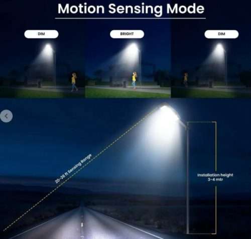 LED Solar Powered Street Light 400W With Remote Control