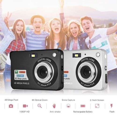 48MP Digital Camera 8X Zoom Anti-Shake 2.7 Inch TFT Screen