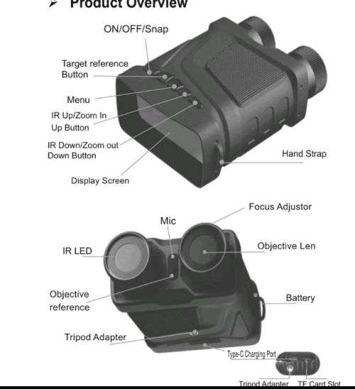 R12 Portable Night Vision Binocular 1080P