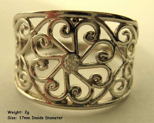 9ct Gold Rhodium filigree ring