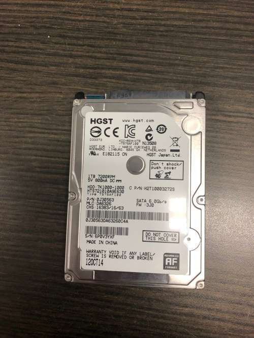HGST 2.5" 1TB Laptop Hard Drive 7200RPM - HTS721010a9e630