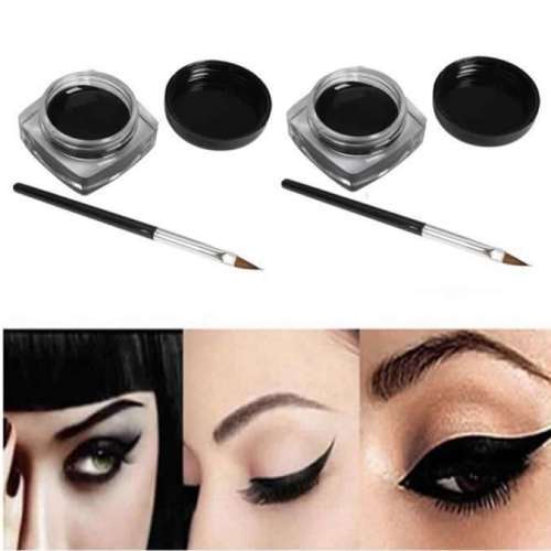 2Pc BLACK & BROWN Eyeliner Gel Waterproof Makeup