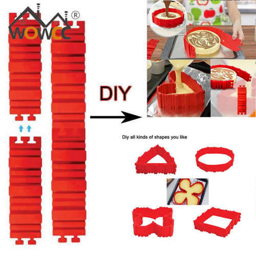 4 Pcs Set Silicone MAGIC Snake Cake Mold DIY Baking Square Rectangular Heart