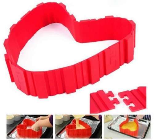 4 Pcs Set Silicone MAGIC Snake Cake Mold DIY Baking Square Rectangular Heart