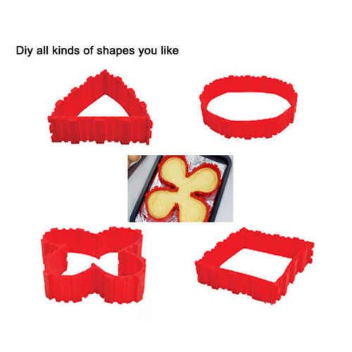 4 Pcs Set Silicone MAGIC Snake Cake Mold DIY Baking Square Rectangular Heart