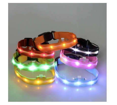 LED Night Lights Flash Nylon Pet Dog Safety Glow Collar