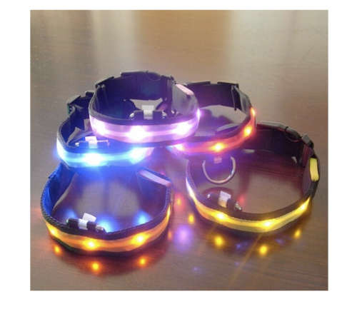 LED Night Lights Flash Nylon Pet Dog Safety Glow Collar