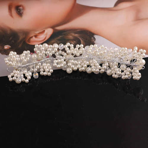 *LOCAL STOCK* White faux pearl vintage crystal bride headdress/bridal Wedding dress