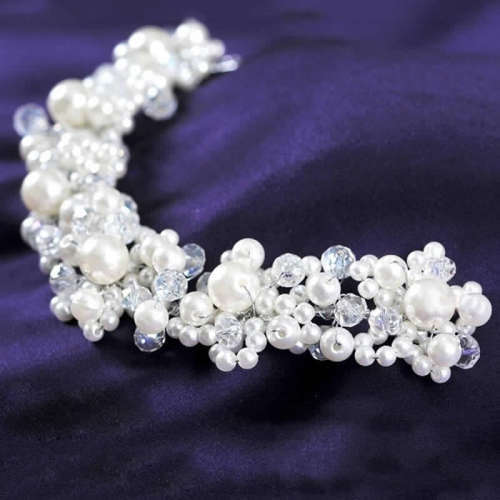 *LOCAL STOCK* White faux pearl vintage crystal bride headdress/bridal Wedding dress