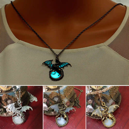 GAME OF THRONES - DRAGON GLOWIN THE DARK PENDANT NECKLACE -UNISEX