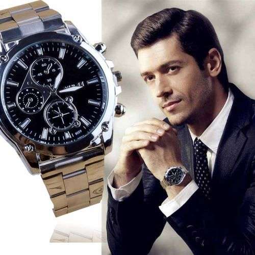 Mens Formal Business Luxury Waterproof Stainless Steel Band Gift Machinery Sport Quartz
