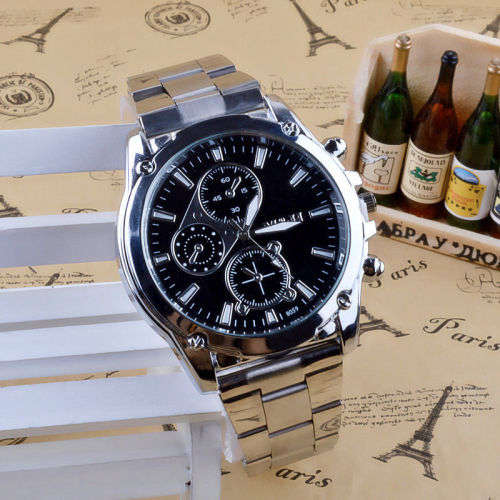 Mens Formal Business Luxury Waterproof Stainless Steel Band Gift Machinery Sport Quartz