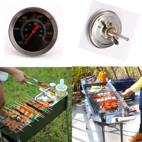 Stainless Steel Camping BBQ Grill Barbecue Camp Smoker Pit Cooking Thermometer