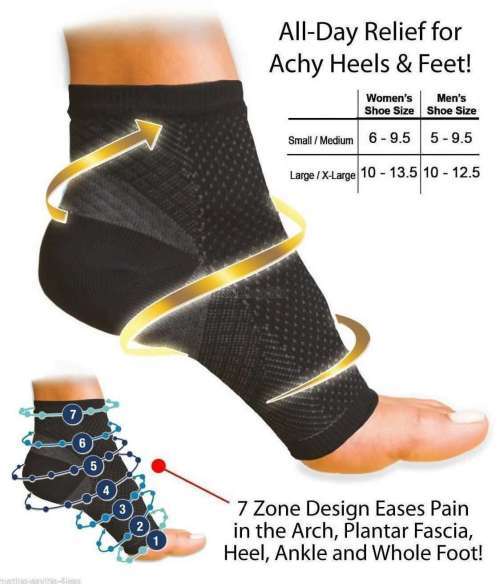 1 Pair Foot Sport Ankle Anti Fatigue Plantar Fasciitis Sore HeelCompression Swelling Relief Socks
