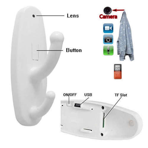 NANNY CAM / CLOTHES HOOK SPY CAMERA- HIDDEN CAMERA