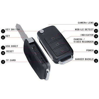 Spy Key Motion Detection Camera Hidden Camcorder