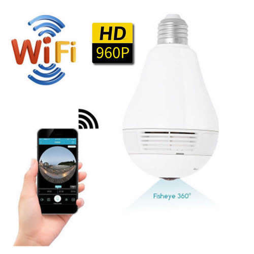Light Bulb IP Camera 360 Degrees Panoramic Hidden WIFI Camera Cam Mini Security