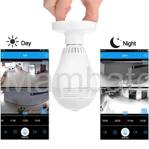 Light Bulb IP Camera 360 Degrees Panoramic Hidden WIFI Camera Cam Mini Security