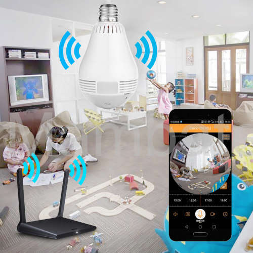 Light Bulb IP Camera 360 Degrees Panoramic Hidden WIFI Camera Cam Mini Security