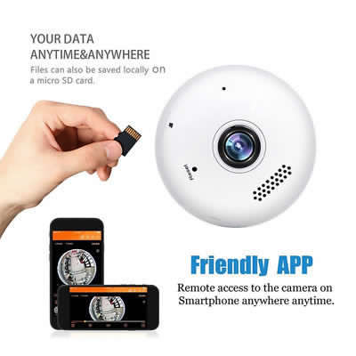 Light Bulb IP Camera 360 Degrees Panoramic Hidden WIFI Camera Cam Mini Security
