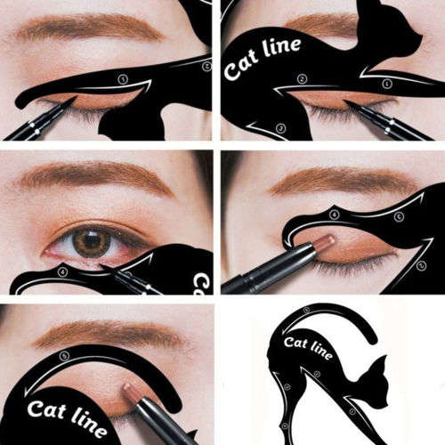 2Pc Cat Shaped Eyeliner Stencil Eye Liner Stencil Models Eye Shadow Template Shaper Makeup Tool