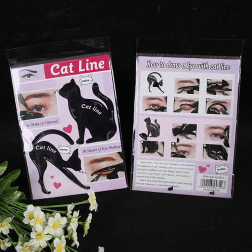 2Pc Cat Shaped Eyeliner Stencil Eye Liner Stencil Models Eye Shadow Template Shaper Makeup Tool
