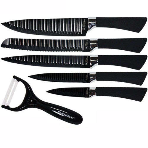 6pc Non-Stick Ceramic Knife Box Set- Stainless Steel
