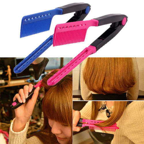 Folding Hair V Comb Hairdressing Styling Straightener Salon Tool