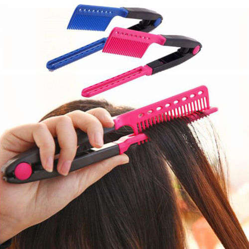 Folding Hair V Comb Hairdressing Styling Straightener Salon Tool