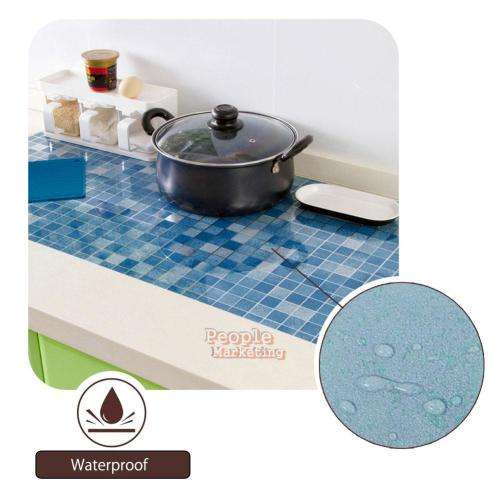 Mosaic Foil 45x200cm Self-Adhensive Anti Oil/Waterproof Kitchen Wall Paper Sticker