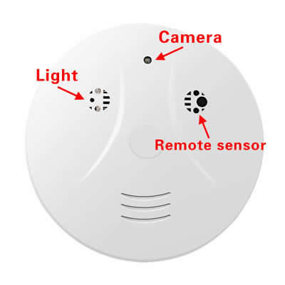 Smoke Detector Hidden Spy Wifi Camera + Remote SD Card Recorder  WiFi