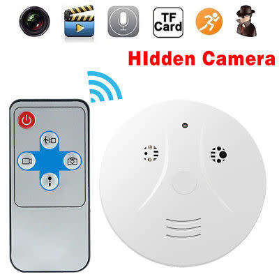 Smoke Detector Hidden Spy Wifi Camera + Remote SD Card Recorder  WiFi