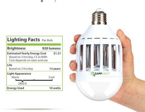 ZAPPLIGHT 60W LED Bug Zapper Bulb
