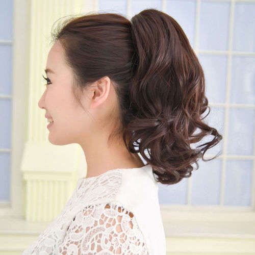 PONYTAIL CLAW CLIP HAIR EXTENSION/PIECE WAVY CURLS