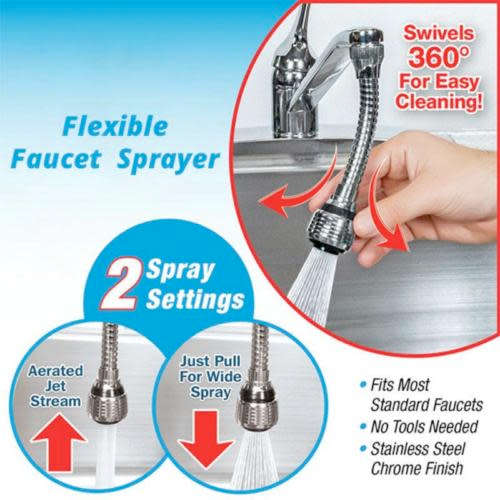 Turbo Flex 360 Flexible Faucet Sprayer