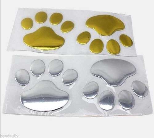 2PC Car Window Bumper Body 3D Decal Sticker Bear Dog Animal Paw Foot