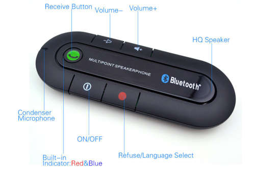 Bluetooth Visor Speakerphone Car kit-Black