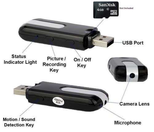 USB Spy Camera Camcorder Mini Hidden DV DVR Motion Activated Detection