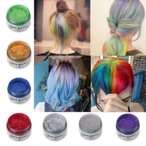 7 Colors Temporary Hair Color Wax Mud Dye Styling Cream 120g Disposable DIY Coloring