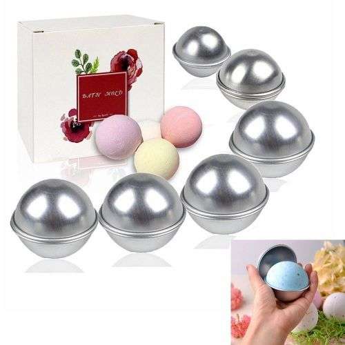 6 Set /12 pieces  DIY Metal Bath Bomb Mold Mould Baking Ball Tool Sphere Homemade Round New