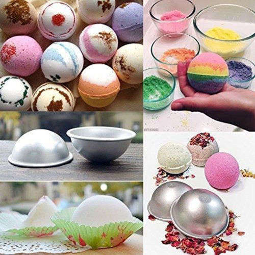 6 Set /12 pieces  DIY Metal Bath Bomb Mold Mould Baking Ball Tool Sphere Homemade Round New
