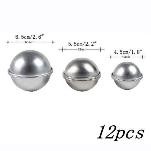6 Set /12 pieces  DIY Metal Bath Bomb Mold Mould Baking Ball Tool Sphere Homemade Round New