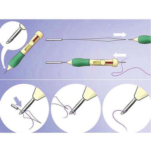 Embroidery Needle 6pc Pen Kit Set Craft Tool Thread Punch Magic DIY