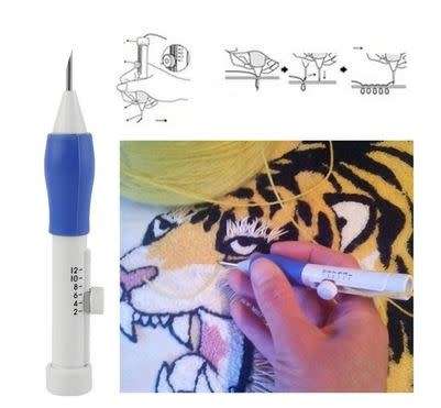 Embroidery Needle 6pc Pen Kit Set Craft Tool Thread Punch Magic DIY