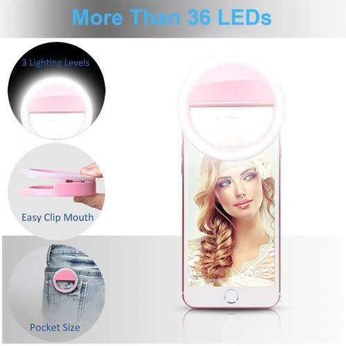 Selfie Portable LED Ring Fill Light Camera Photography for iPhone Android Phone