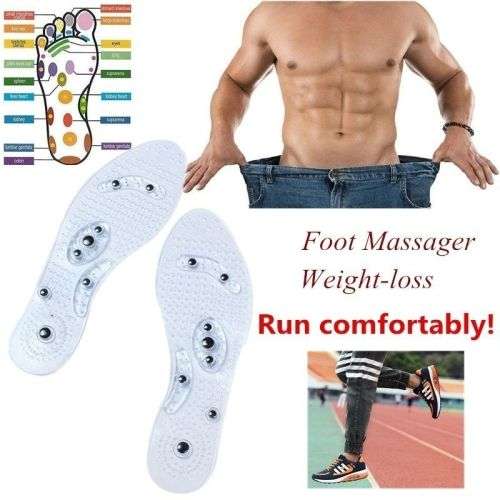 1 Pair Shoe Gel Insoles UNISEX Magnetic Foot Slimming/Pain Relief Therapy Relaxation Massager