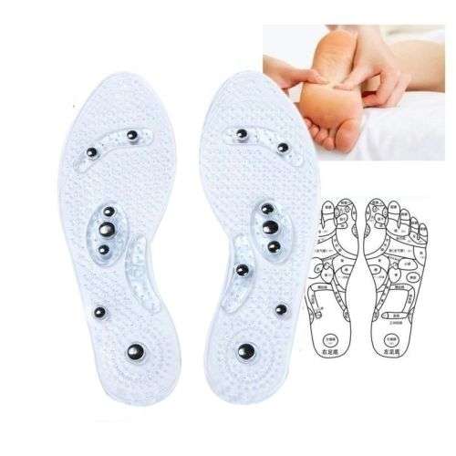 1 Pair Shoe Gel Insoles UNISEX Magnetic Foot Slimming/Pain Relief Therapy Relaxation Massager