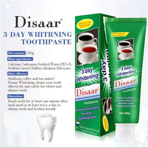 DISAAR 3 DAY WHITENING HERBAL TOOTHPASTE **LOCAL STOCK**