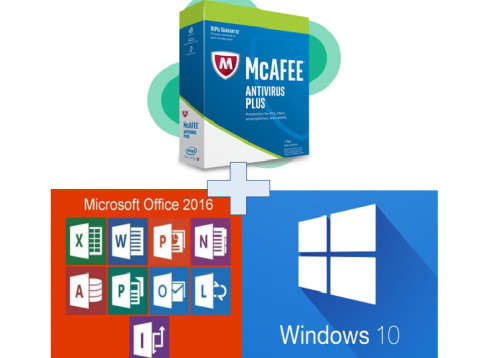 **Clearance Sale** |Windows 10 + Office 2016 + McAfee Antivirus Plus 2018|