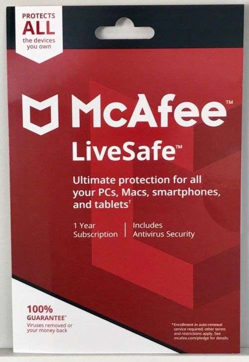 McAfee LiveSafe | 1 Year | Unlimited Devices